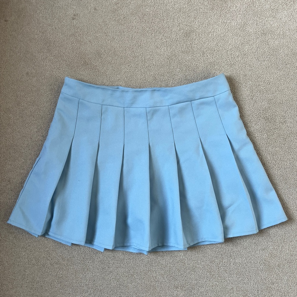 Sky Blue Mini Pleated Skort